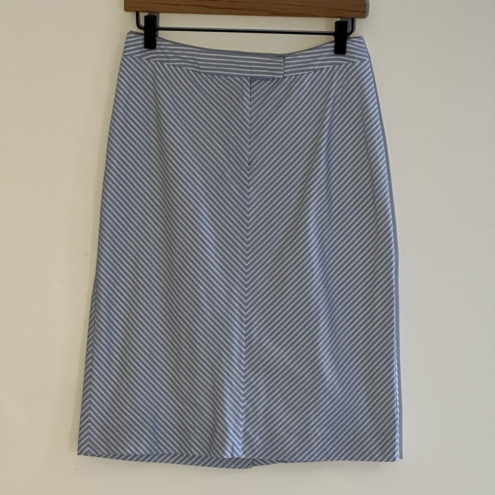 Brooks Brothers Light Blue Striped Pencil Skirt
